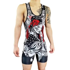 Traje de Lucha Libre para Hombre de Alta Calidad, Mezcla de Spandex/Poliéster, Ligero, de Secado Rápido, con Impresión por Sublimación Personalizada - Product Image 5