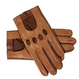 Fashionable Genuine Leather <b>Driving</b> <b>Gloves</b> Wrist Length Breathable Retro Style For Casual Wear Spring Autumn Unlined Brown Color - Product Image 5