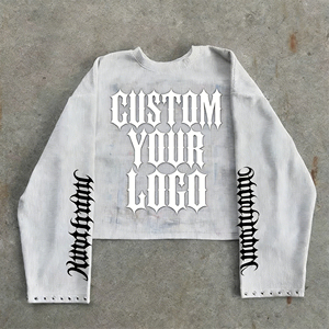 เสื้อยืดแขนยาวทรงโอเวอร์ไซส์พิมพ์ลายสีสันสดใสสำหรับผู้ชาย คอกลม สไตล์ลำลอง - Product Image 3