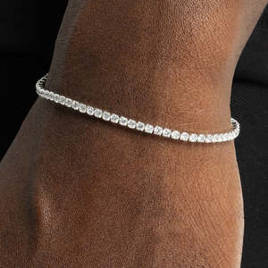Collier Tennis VVS1 Moissanite en Argent Sterling 925, Collier Tennis à une rangée de diamants - Product Image 3