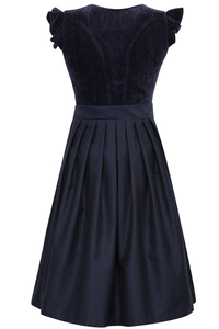<span class=keywords><strong>Abito</strong></span> <span class=keywords><strong>Midi</strong></span> da Donna in <span class=keywords><strong>Velluto</strong></span> Vintage Ecologico con Maniche a Cappuccio e Dettaglio Cintura in Vita Naturale, Ideale per Feste e Abbigliamento Invernale - Product Image 2