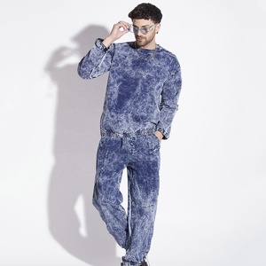 Vente en gros de survêtements délavés à l'acide survêtement délavé au soleil pour hommes OEM hiver tenue décontractée confortable respirant entièrement personnalisé coton - Product Image 5