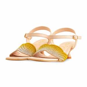 Sandales à talon fantaisie jaune pour femmes FN6118 - Product Image 3