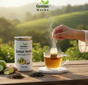 Bolsitas de Té Herbal de Amla y Jengibre: Líquido ámbar brillante y finalidad limpiadora. Ideal para energía matutina y digestión. - Product Image 2