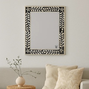 Premium Wooden Decorative <b>Mirror</b> Handcrafted Foliage Border Stylish Statement Piece for Modern Home Decor - Product Image 6