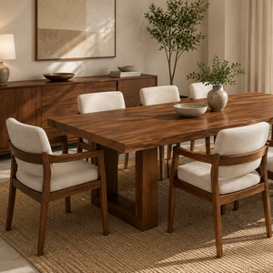 Chaise de salle à manger moderne en teck massif rembourrée, chaise de restaurant en bois de luxe pour hôtel, villa, café, mobilier sur mesure - Product Image 4