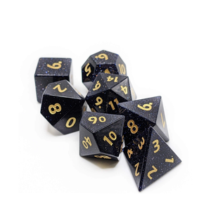 ลูกเต๋าหินคุณภาพสูง บลูโกลด์สโตน คริสตัลธรรมชาติ หินบำบัดเรกิ ลูกเต๋าหินแกะสลักแบบกำหนดเอง ชุดลูกเต๋าคริสตัลไวกิ้ง - Product Image 4