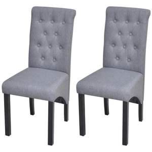 Ensemble de 2 chaises de salle à manger gris foncé, structure en bois durable, qualité standard - Product Image 1
