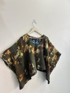 เสื้อผู้หญิงลำลองทำมือ เสื้อคลุมทรงหลวมไซส์ใหญ่ เสื้อคันธา ลายมัดย้อม เสื้อกล้ามโอเวอร์ไซส์ ผ้าวิสโคสผสมฝ้าย เสื้อสไตล์ฤดูร้อนทรงโอเวอร์ไซส์ - Product Image 3