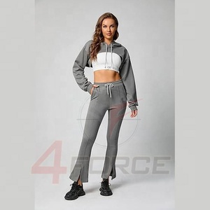 OEM Heavyweight Oversized Fleece Drop Shoulder Sudaderas con capucha recortadas en blanco Mujer 400 Gsm Algodón French Terry Sudadera - Product Image 5