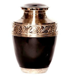 Urne funéraire en laiton poli gravé violet pour cendres humaines adultes, style américain/européen - Product Image 3