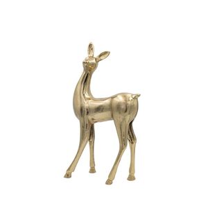Golden Deer Figurine Bronze Christmas Centerpiece Decor Luxury Holiday <b>Table</b> Ornament - Product Image 1
