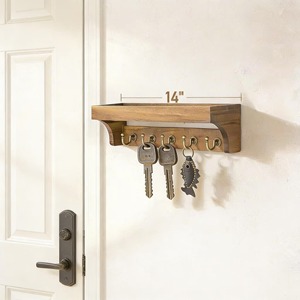 Wooden <b>Key</b> Holder With Mail Storage <b>Wall</b> Mounted <b>Hooks</b> Ideal For Entryway Stylish Home Decor And Space Saving Solution - Product Image 5