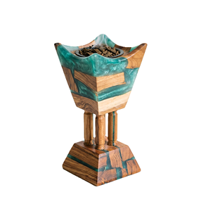 Quemador de Incienso Árabe Hecho a Mano para Ramadán, de Lujo, de Madera de Acacia y Resina Epoxi, Personalizado, para Oud y Bakhoor Musulmán, Duradero, Venta al por Mayor de Fábrica - Product Image 1