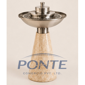 Quemador de Incienso Artesanal con Base de Mármol, Porta Incienso de Acero Inoxidable Plateado, Incensario Árabe de Lujo, Mabkhara Moderna - Product Image 4