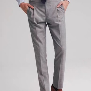 Nouveau pantalon de costume décontracté pour homme 2026, taille mi-haute, léger, écologique, respirant, séchage rapide, mélange polyester/coton - Product Image 2