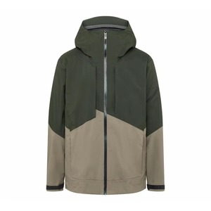 Chaqueta cortavientos impermeable para hombre, para esquí y snowboard, color verde oliva, gris taupe, con bloques de color, con capucha, ligera, Gore-Tex - Product Image 1