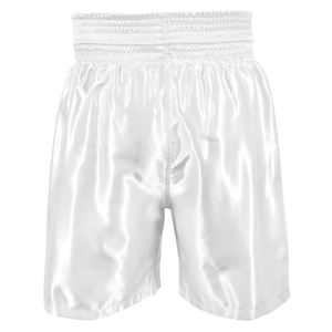 Shorts de boxe personnalisés avec logo de marque, en polyester satiné, pour arts martiaux, avec large ceinture élastique, vêtements de sport et fitness en gros - Product Image 3