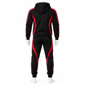 Nouvel ensemble de survêtement d'hiver 2-en-1 imprimé, respirant, à capuche et entièrement zippé, grande taille, épais, pour hommes, vente en gros - Product Image 2