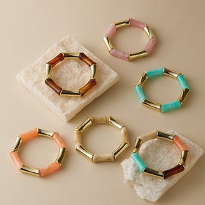 Handmade Epoxy <b>Resin</b> Women's Classic Vintage Floral Design Bangles Bracelet Jewelry for Party Occasions - Product Image 6