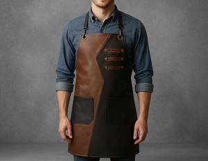 Tablier en cuir de qualité supérieure avec quincaillerie personnalisée, matériau de qualité professionnelle, prix de gros pour les commandes en gros LPN-0287 - Product Image 5