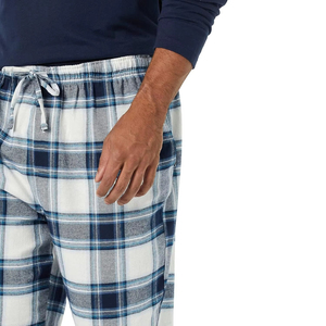 New Stylish Lightweight Casual Men's Sleepwear Trousers Full Length Loose Fit Plaid Design Canvas Nonwoven Cotton <b>Pajama</b> - Product Image 5
