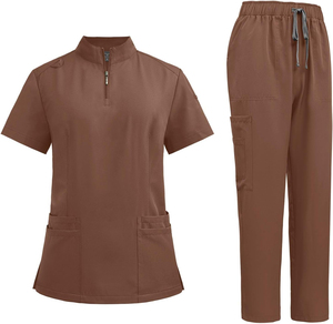 Tenues médicales unisexes en tissu polyester Dobby de haute qualité, ensembles d'uniformes pour hôpitaux, costumes de travail pour médecins et infirmières, vente en gros, logo personnalisé - Product Image 1