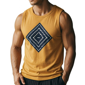 OEM Wholesale Customizable Mens Muscle Tee Own Graphic Print Sleeveless Shirt Stylish Streetwear Fashion Casual Tank <b>Top</b> For Men - Product Image 6