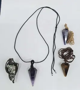 Gioielli personalizzati perline di pietra di agata collane a catena di serpente in metallo pendente GC-NK-378 uso regalo disponibile in quantità all'ingrosso