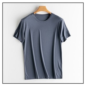 OEM Wholesale Heavy Cotton High Quality Blank Plain Custom logo Printed Knit <b>Men</b> t <b>Shirt</b> Solid Color Latest Style <b>Silk</b> Screen - Product Image 3