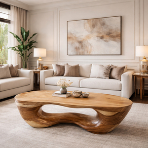 Mesa de Centro de Alta Calidad en Madera Sólida de Trembesi, Diseño Artístico Moderno, Venta al Por Mayor, Mesa de Café Personalizada, Diseño Único Hecho a Mano - Product Image 5