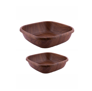 Tazón cuadrado de madera natural para ensaladas, dulces, frutas y postres, tazón de madera para servir ensaladas y frutas - Product Image 4