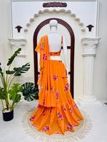 Sari indien Bollywood en Georgette, best-seller, magnifique, élégant, ethnique, tendance, export, dernière collection, exclusif, pour mariée, longueur ras du sol
