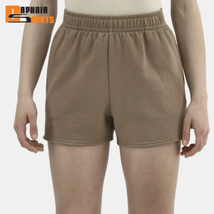 Shorts de sport personnalisés pour femme, en molleton, taille basse, écologiques, coupe ample, unis, respirants, doux et décontractés - Product Image 6