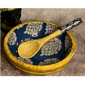 Tazón de Madera para Frutas de Buena Calidad para Uso en Restaurantes y Servicios de Catering, Tazón de Madera Esmaltado para Servir Palomitas o Sopa - Product Image 1