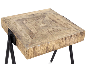 Modern Eco-Friendly Solid Wood Console Table with Black Metal Trestle Legs Easy to Clean Industrial Design Living Room Furniture - Product Image 3