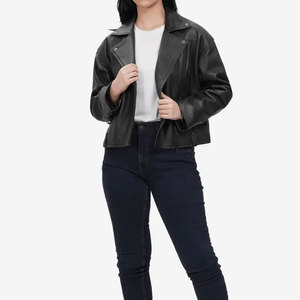 2026 New Fashion Genuine Leather Jacket Women Cropped Leather Jacket Bomber Jacket for Women's In Wholesale Price - Product Image 6