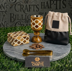 Ensemble brûleur d'encens en bois d'acacia de qualité supérieure avec boîte de rangement décorative pour Oud, pinces métalliques, Bakhoor arabe, parfum d'ambiance pour la maison - Product Image 5