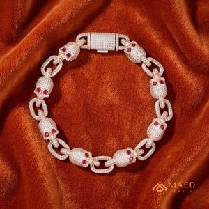 สร้อยข้อมือประดับหัวกะโหลกสีโรสโกลด์14K สร้อยข้อมือสุดหรูสร้อยข้อมือโซ่ดีสำหรับผู้หญิงของขวัญแฟชั่น - Product Image 3