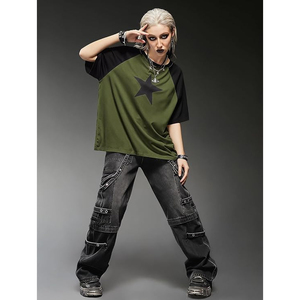 Women's Graphic <b>Y2k</b> <b>Shirts</b> Half Sleeve Drop Shoulder Crewneck Oversized T <b>Shirt</b> Tops - Product Image 5