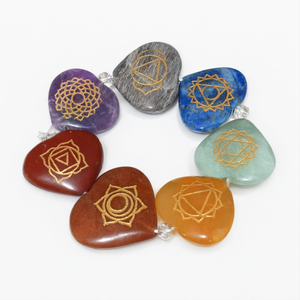 Pulsera de Corazón con Siete Chakras Grabada, Accesorio de Moda de Cristal al por Mayor - Product Image 2