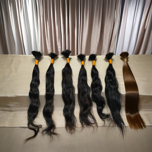 Extensiones de cabello humano indio crudo a granel con cutícula alineada Cabello de templo sin procesar de alta calidad - Product Image 1