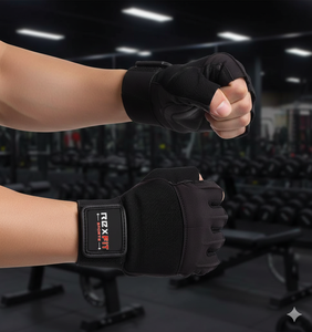 Guantes Deportivos RexFit Unisex Antideslizantes para Gimnasio y Fitness, Material PU, Guantes para Levantamiento de Pesas, Medios Dedos, Soporte para Muñeca, Ligeros - Product Image 1