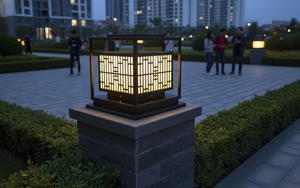 ไฟเสาประตู LED รุ่น E27 IP65 ลายคลื่นทันสมัย ตกแต่งบ้านพักตากอากาศกลางแจ้ง สีดำ เหล็กเคลือบสีฝุ่นคุณภาพสูง แสงวอร์มไลท์ - Product Image 6