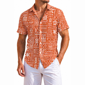 Camisa Hawaiana Aloha Personalizada para Hombre, de Manga Corta, Tejida, Antiarrugas, Sublimada, con Botones, Ropa Casual de Playa y Resort para Verano - Product Image 1