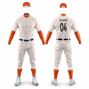 OEM Breathable Youth <b>Baseball</b> Softball Uniform Custom Stripe Design Blank Sublimation Team Name and Numbers Full Kits Uniform - Product Image 1