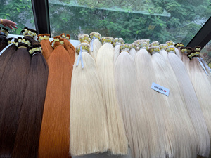 Extensions de cheveux vierges vietnamiens 100g Couleur claire 55cm de longueur Super double drawn, pointes simple drawn, mèches en vrac teintes - Product Image 2
