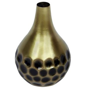 Vases à fleurs ronds modernes de luxe en aluminium, finition dorée et noire élégante, faits à la main, pour la décoration de table, de mariage, de maison ou de balcon - Product Image 1