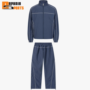 Survêtement unisexe personnalisé streetwear à capuche grande taille hiver imprimé uni en maille polyester imperméable coupe-vent pour homme - Product Image 4