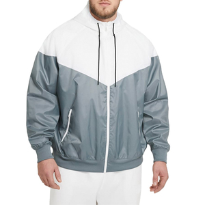 <b>Men's</b> Eco-Friendly Nylon/Cotton Color Block Winter Casual Stand Collar Bomber <b>Jacket</b> Zip-Up Hooded <b>Lightweight</b> Waterproof - Product Image 4